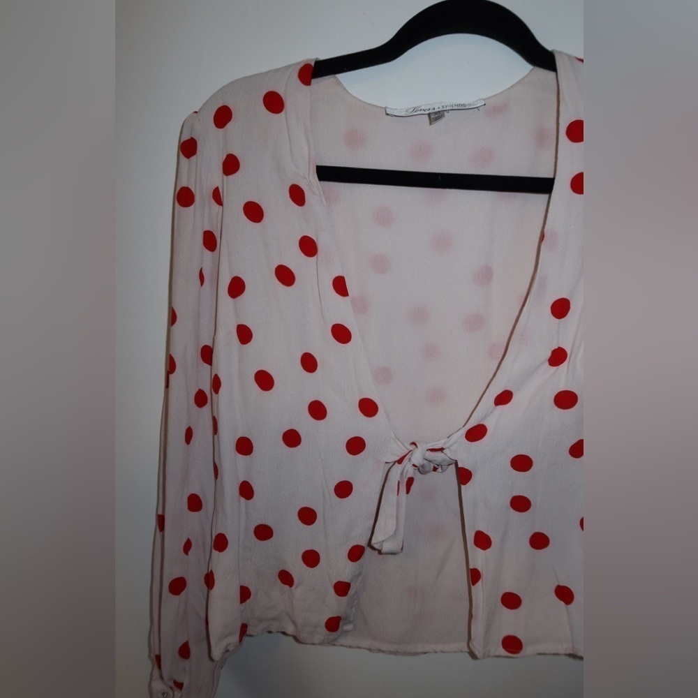 Lovers + Friends Long Sleeve Polka Dot Blouse XS - Picture 5 of 6